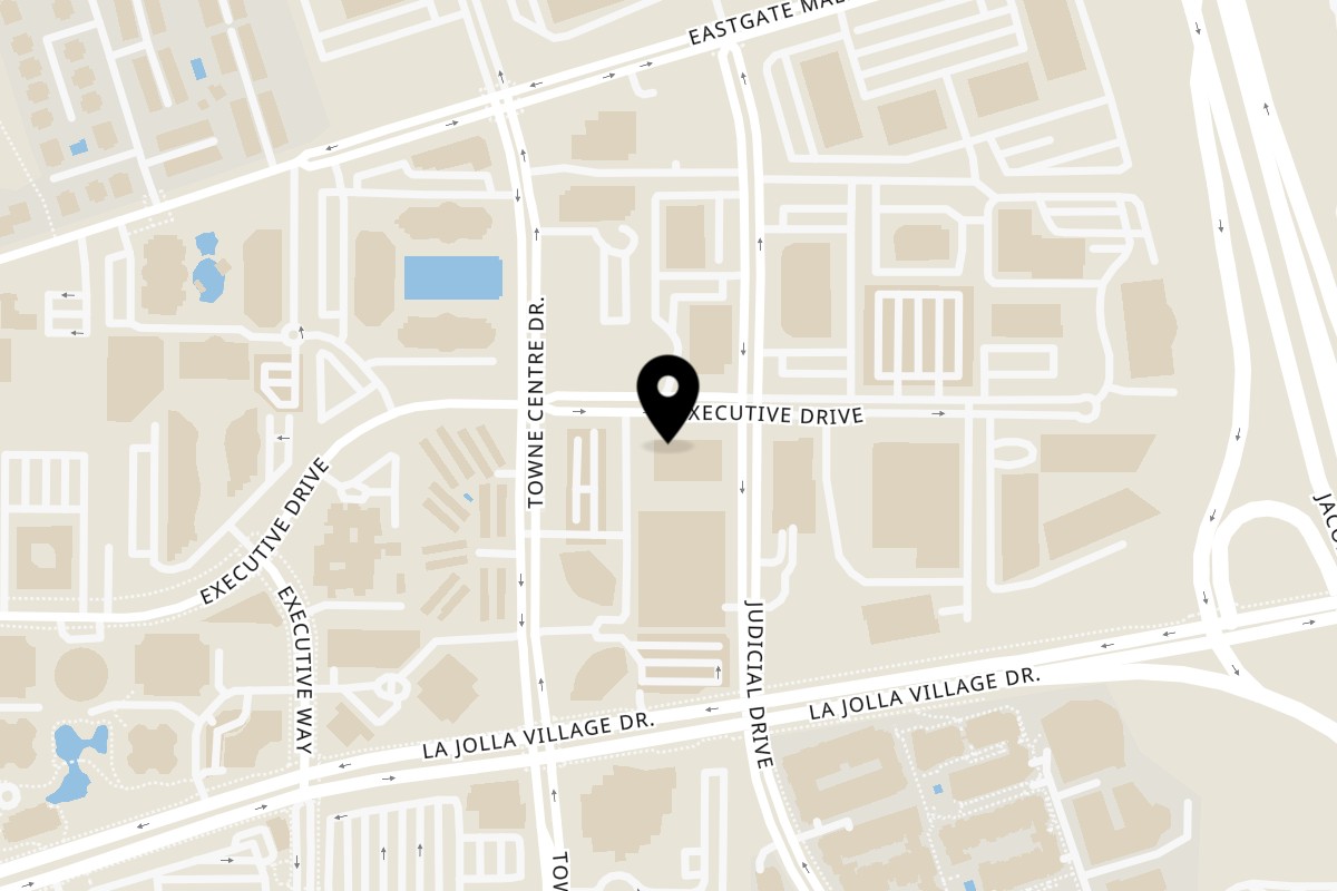 Map showing the location of Banyan Kitchen Banyan Kitchen on 4655 Executive Dr Suite 100 in San Diego